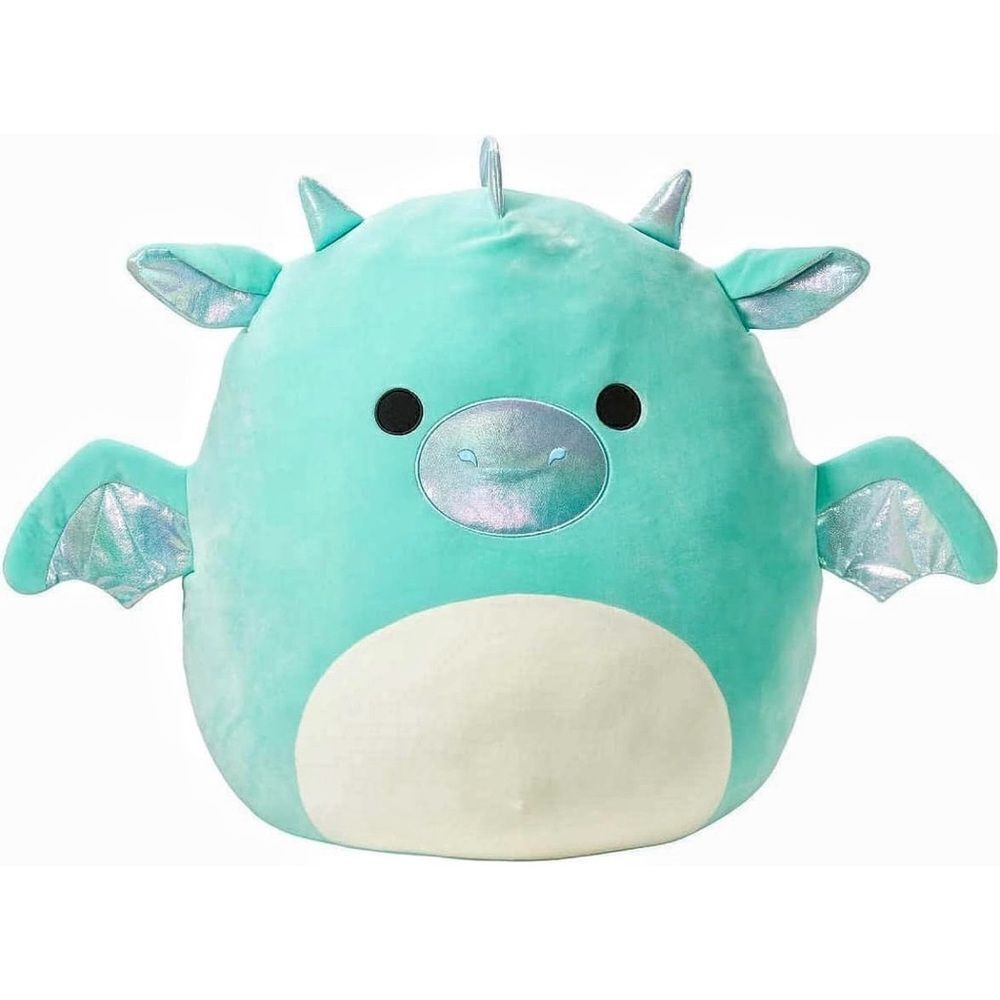 Squishmallows Miles The Dragon Plushie Teal Irridescent Nose Wings soft